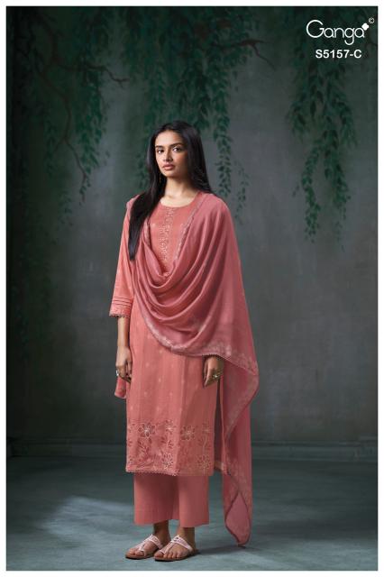 Ganga aishi 5157 dress material wholesale